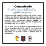 🖐 Aviso #receso #vacaciones #comunicado